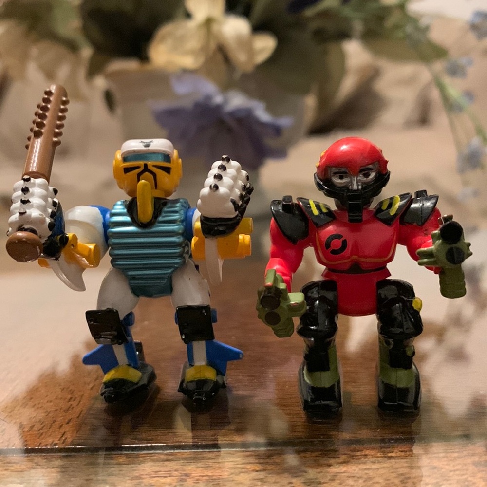 Vintage 1992 Zbots Micro Machines Malfactor & Homer Galoob Action Figure Z Bot